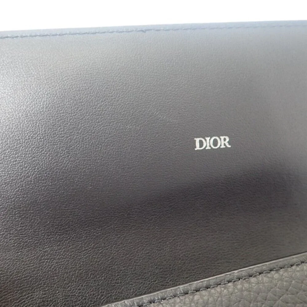 Dior Long Flap Wallet 2 Cdi h00 N Long Wallet Calf Black Silver Hardware